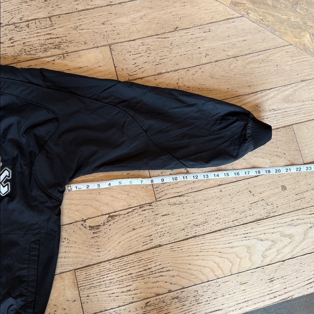 VTG Chicago White Sox MAJESTIC AUTHENTIC BLACK Nylon Bullpen Jacket SZ Youth XL - Picture 11 of 12